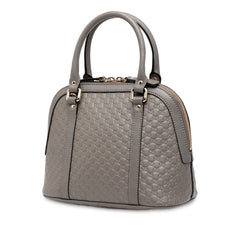 グッチ マイクログッチシマ ハンドバッグ ショルダーバッグ 2WAY 449654 グレー レザー レディース GUCCI 【中古】