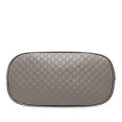 グッチ マイクログッチシマ ハンドバッグ ショルダーバッグ 2WAY 449654 グレー レザー レディース GUCCI 【中古】