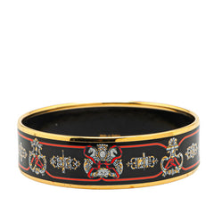 エルメス エマイユGM バングル ゴールド ブラック マルチカラー メッキ レディース HERMES 【中古】