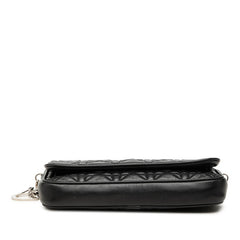 ディオール カナージュ レディディオール チェーンウォレット ショルダーバッグ ブラック ラムスキン レディース Dior 中古