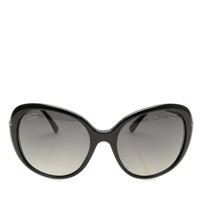 シャネル ココマーク サングラス 5293-B-A ブラック シルバー プラスチック ラインストーン レディース CHANEL 【中古】
