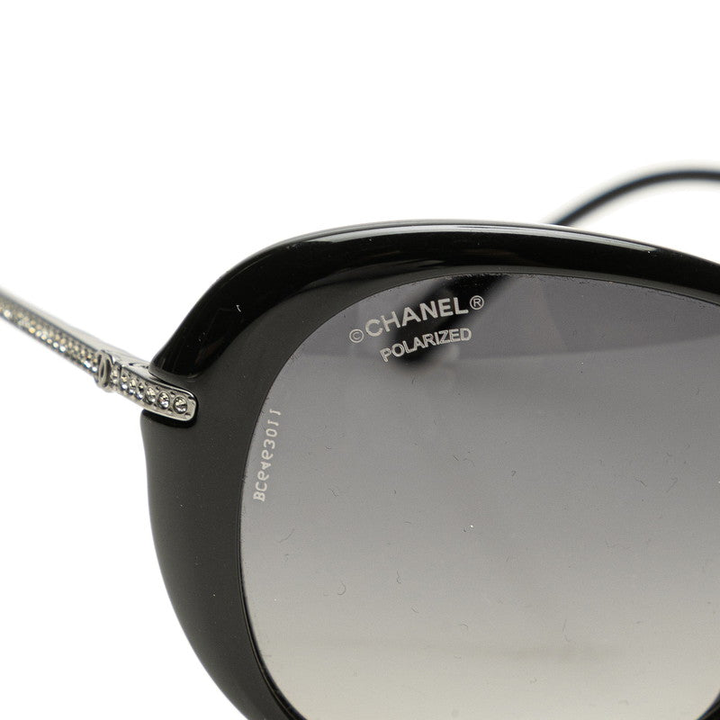 シャネル ココマーク サングラス 5293-B-A ブラック シルバー プラスチック ラインストーン レディース CHANEL 【中古】