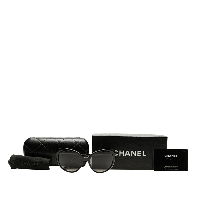 シャネル ココマーク サングラス 5293-B-A ブラック シルバー プラスチック ラインストーン レディース CHANEL 【中古】