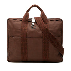 エルメス エールライン ブリーフケース ハンドバッグ ショルダーバッグ 2WAY ブラウン キャンバス レディース HERMES 中古