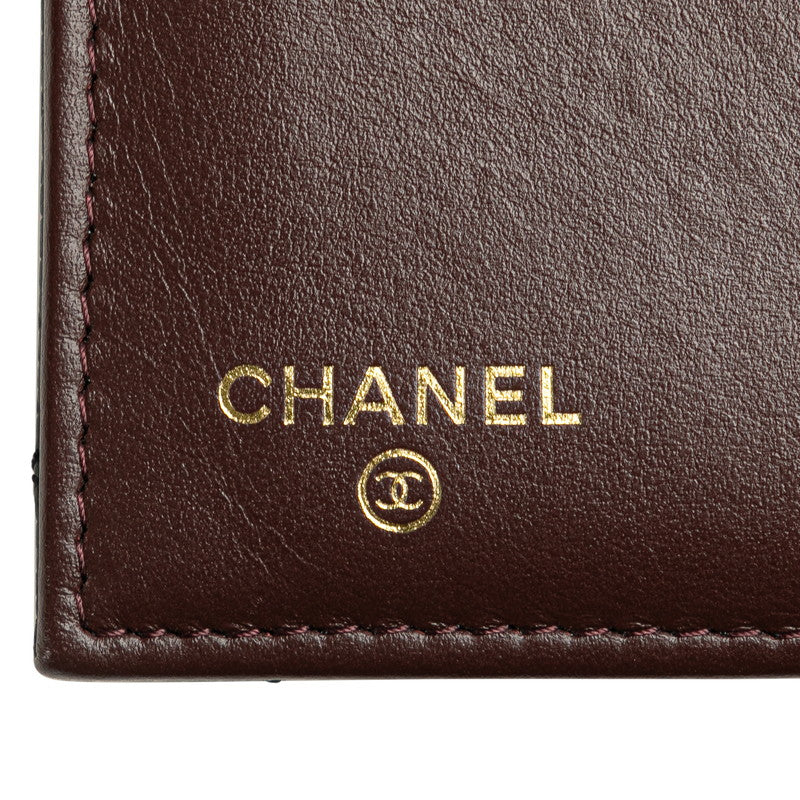 シャネル マトラッセ ココマーク 三つ折り財布 AP0232 ブラック キャビアスキン レディース CHANEL 【中古】