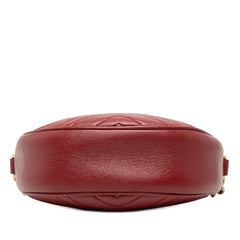 グッチ GGマーモント キルティング チェーンショルダーバッグ 550154 レッド レザー レディース GUCCI 【中古】