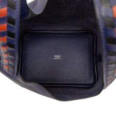 エルメス ピコタンロックPM トレサージュ ハンドバッグ ブルーアンクル ブリック ヴォーエプソン レディース HERMES 【中古】