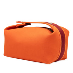 エルメス ブリッド ア ブラックPM ハンドバッグ ポーチ オレンジ コットン レディース HERMES 【中古】