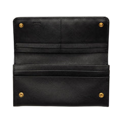 プラダ リボン 長財布 1M1132 ブラック サフィアーノレザー レディース PRADA 【中古】