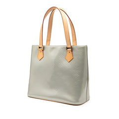 ルイ ヴィトン モノグラム ヴェルニ ヒューストン トートバッグ ハンドバッグ M91053 グリ シルバー パテントレザー レディース LOUIS VUITTON 【中古】