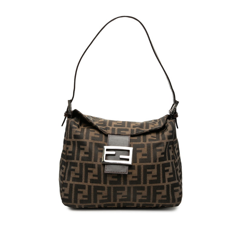 フェンディ ズッカ マンマバゲット ハンドバッグ ワンショルダーバッグ ブラウン キャンバス レザー レディース FENDI 【中古】
