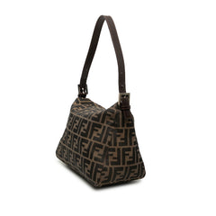 フェンディ ズッカ マンマバゲット ハンドバッグ ワンショルダーバッグ ブラウン キャンバス レザー レディース FENDI 【中古】