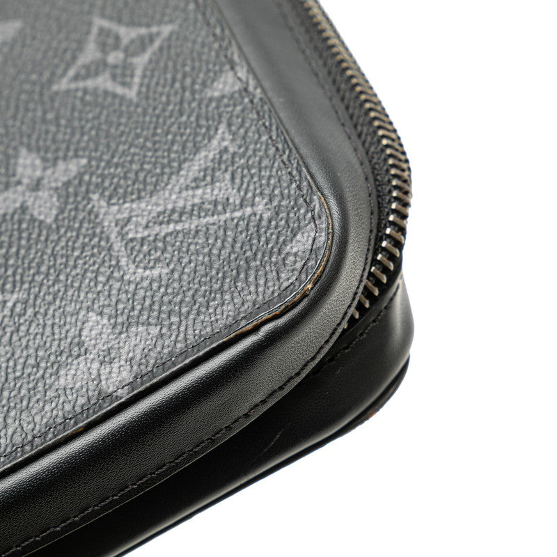 ルイ ヴィトン モノグラム エクリプス ジッピー XL ラウンドファスナー 長財布 M61698 ブラック PVC レザー メンズ LOUIS VUITTON 【中古】