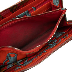 エルメス アザップ シルクイン ロング ラウンドファスナー 長財布 オレンジ ヴォーエプソン レディース HERMES 中古