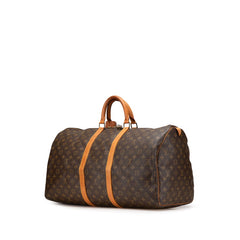 ルイ ヴィトン モノグラム キーポル55 ボストンバッグ M41424 ブラウン PVC レザー レディース LOUIS VUITTON 【中古】