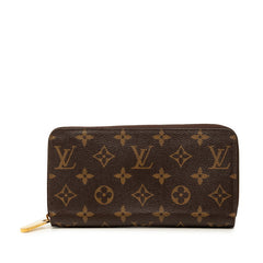 ルイ ヴィトン モノグラム ジッピーウォレット ラウンドファスナー 長財布 M60017 ブラウン PVC レザー レディース LOUIS VUITTON 【中古】