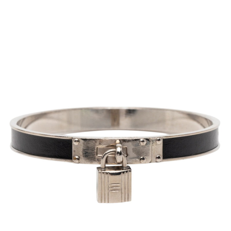 エルメス ケリーバングル カデナ モチーフ ブレスレット シルバー ブラック メタル レディース HERMES 【中古】
