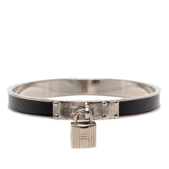 エルメス ケリーバングル カデナ モチーフ ブレスレット シルバー ブラック メタル レディース HERMES 【中古】