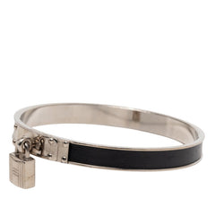 エルメス ケリーバングル カデナ モチーフ ブレスレット シルバー ブラック メタル レディース HERMES 【中古】