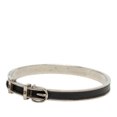 エルメス サンチュール ベルトモチーフ バングル シルバー ブラック メタル レディース HERMES 【中古】