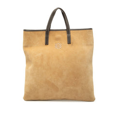 ロエベ アナグラム トートバッグ ハンドバッグ ブラウン スウェード レザー レディース LOEWE 中古