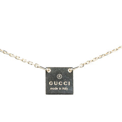 グッチ ロゴプレート ネックレス SV925 シルバー レディース GUCCI 【中古】