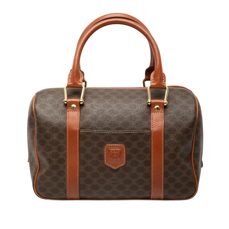 セリーヌ マカダム ハンドバッグ ブラウン PVC レザー レディース CELINE 【中古】