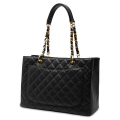 シャネル マトラッセ ココマーク ハンドバッグ トートバッグ ブラック キャビアスキン レディース CHANEL 【中古】