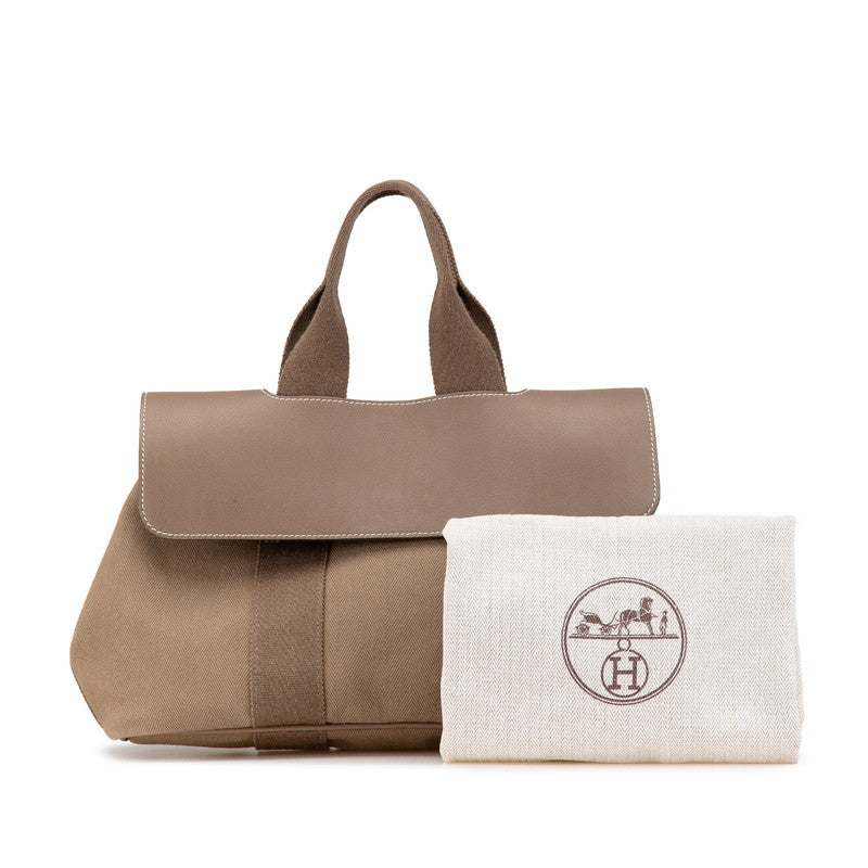 エルメス ヴァルパライソPM ハンドバッグ エトゥープ グレージュ トワルシェブロン スイフト レディース HERMES 【中古】