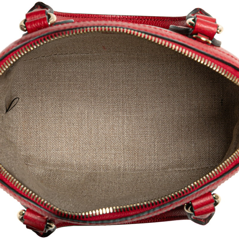グッチ インターロッキングG ハンドバッグ ショルダーバッグ 2WAY 449661 レッド レザー レディース GUCCI 【中古】