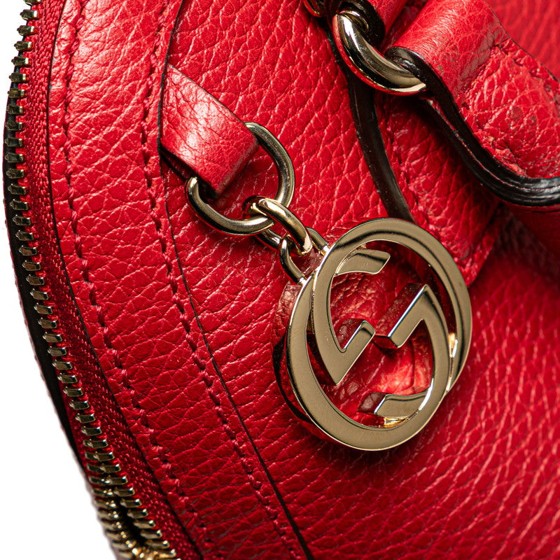 グッチ インターロッキングG ハンドバッグ ショルダーバッグ 2WAY 449661 レッド レザー レディース GUCCI 【中古】
