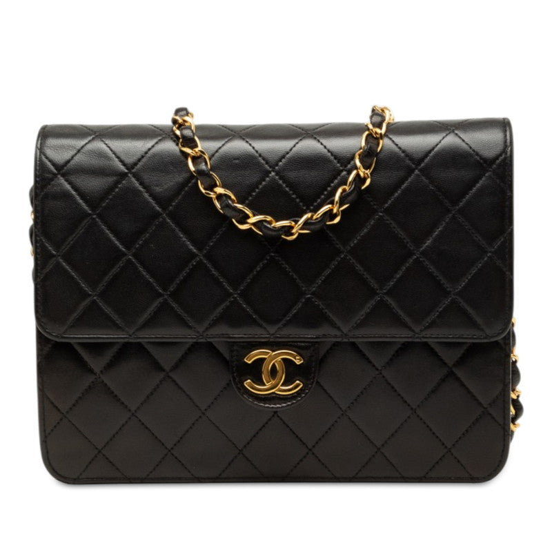 シャネル マトラッセ22 ココマーク チェーン ショルダーバッグ ブラック ゴールド金具 ラムスキン レディース CHANEL 【中古】