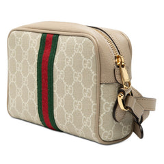 グッチ オフィディア GGスプリーム 斜め掛け ショルダーバッグ ミニバッグ 517350 ベージュ レザー PVC レディース GUCCI 【中古】