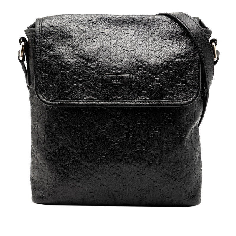グッチ グッチシマ 斜め掛け ショルダーバッグ 223666 ブラック レザー レディース GUCCI 【中古】