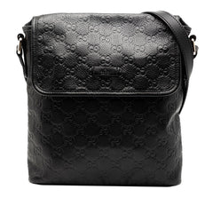 グッチ グッチシマ 斜め掛け ショルダーバッグ 223666 ブラック レザー レディース GUCCI 【中古】