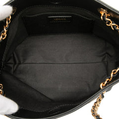 ヴェルサーチェ メデューサ チェーン ハンドバッグ ブラック レザー レディース VERSACE 【中古】