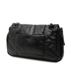プラダ ナッパボンバー チェーン ショルダーバッグ ブラック レザー レディース PRADA 【中古】