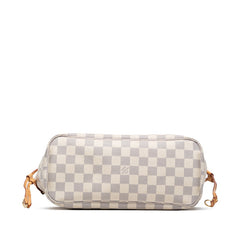 ルイ ヴィトン ダミエ アズール ネヴァーフルPM トートバッグ ショルダーバッグ N51110 ホワイト PVC レザー レディース LOUIS VUITTON 【中古】
