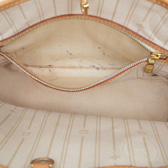 ルイ ヴィトン ダミエ アズール ネヴァーフルPM トートバッグ ショルダーバッグ N51110 ホワイト PVC レザー レディース LOUIS VUITTON 【中古】