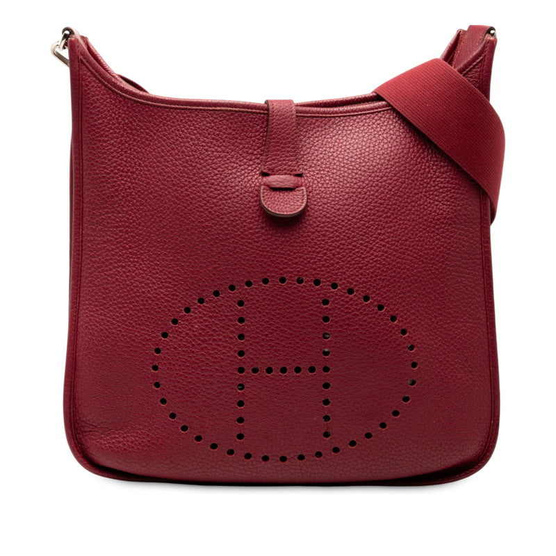 エルメス エブリン1 PM ショルダーバッグ レッド系 シルバー金具 トリヨンクレマンス レディース HERMES 【中古】
