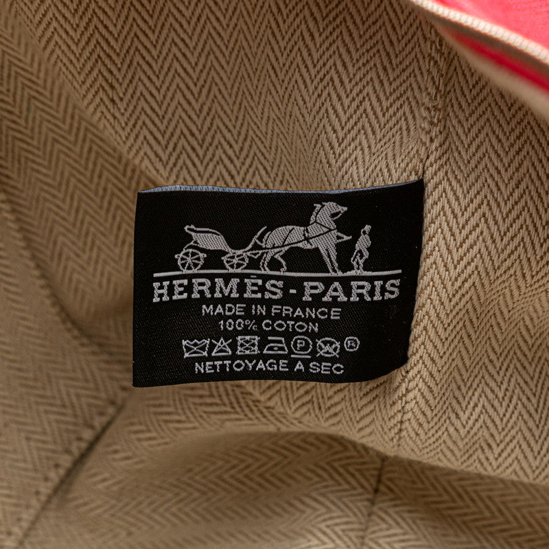 エルメス ブリッドアブラックGM ハンドバッグ ハイビスカス ピンク系 キャンバス レディース HERMES 【中古】