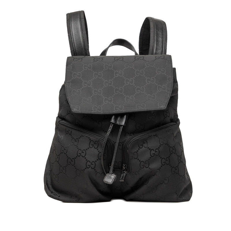 グッチ GGナイロン バックパック リュック 0030238 ブラック ナイロン レザー レディース GUCCI 【中古】