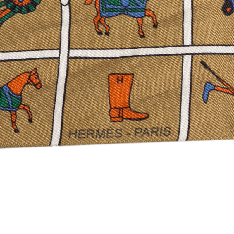 エルメス ツイリー Couvertures et Tenues de Jour 馬着 スカーフ ブラウン マルチカラー シルク レディース HERMES 【中古】