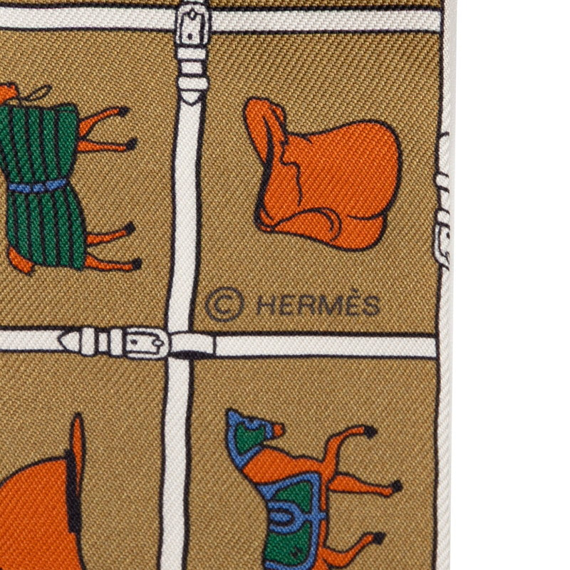 エルメス ツイリー Couvertures et Tenues de Jour 馬着 スカーフ ブラウン マルチカラー シルク レディース HERMES 【中古】
