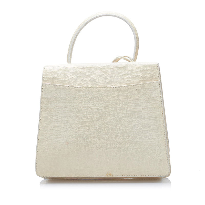 ロエベ バルセロナ ハンドバッグ ショルダーバッグ 2WAY ベージュ ホワイト レザー レディース LOEWE 【中古】
