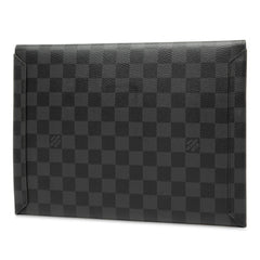 ルイ ヴィトン ダミエ グラフィット アルファ トリプルポーチ 3つセット ポーチ N60255 ブラック レザー レディース LOUIS VUITTON 【中古】