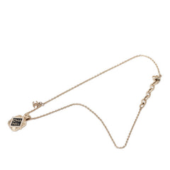 シャネル ココマーク チェーン ペンダント ネックレス D21A刻印 ゴールド ブラック メッキ ラインストーン レディース CHANEL 【中古】