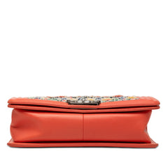 シャネル ココマーク ボーイシャネル チェーン ショルダーバッグ オレンジ マルチカラー ラムスキン ツイード レディース CHANEL 【中古】
