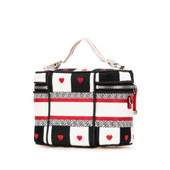 ディオール ディオラモール バニティバッグ ハンドバッグ 2WAY ブラック ホワイト レッド キャンバス レディース Dior 【中古】