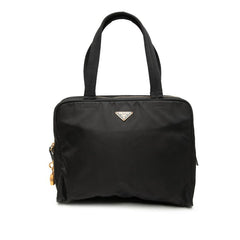 プラダ 三角ロゴプレート トートバッグ ショルダーバッグ ブラック ナイロン レディース PRADA 中古